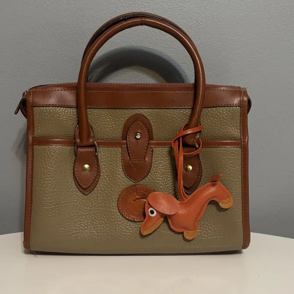 Dachshund Bag Charm Keychain Faux Leather Dog Mom Y2K Cottagecore Orange NWOT